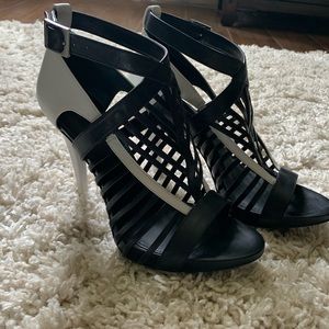 Black & White Calvin Klein Strappy heels